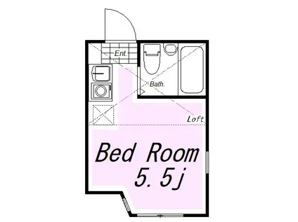 ユナイト境之谷プリンアラモード(ワンルーム/2階)の間取り写真