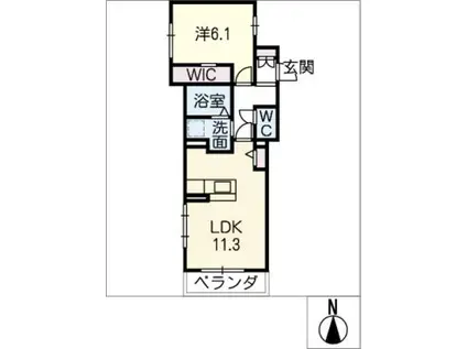プライムローズ名西(1LDK/2階)の間取り写真