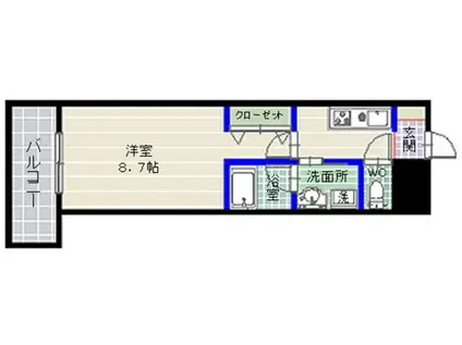 フォルテーネ飯倉(1K/2階)の間取り写真