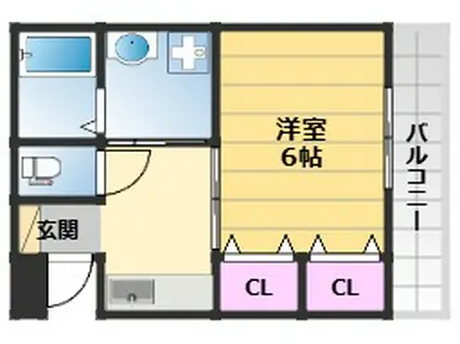 サウス TEN(1K/3階)の間取り写真