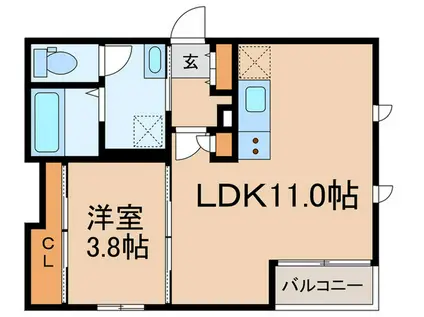 BELLA VITA(1LDK/1階)の間取り写真