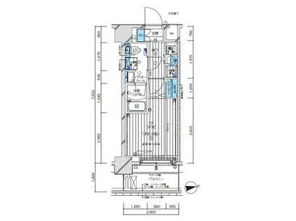 メインステージ亀有(1K/1階)の間取り写真