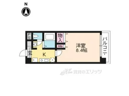 ハウスセゾン御所南(1K/11階)の間取り写真