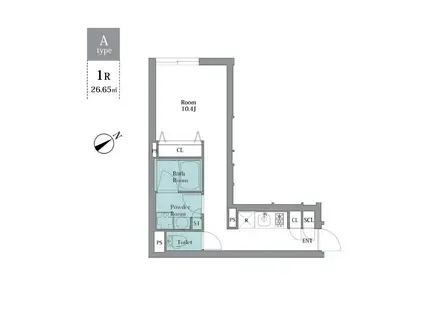 LEGALAND祐天寺(ワンルーム/2階)の間取り写真