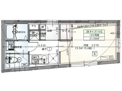LAVIERE目黒不動前(1K/1階)の間取り写真