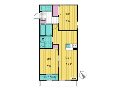 レジデンス桜が丘(2LDK/1階)の間取り写真