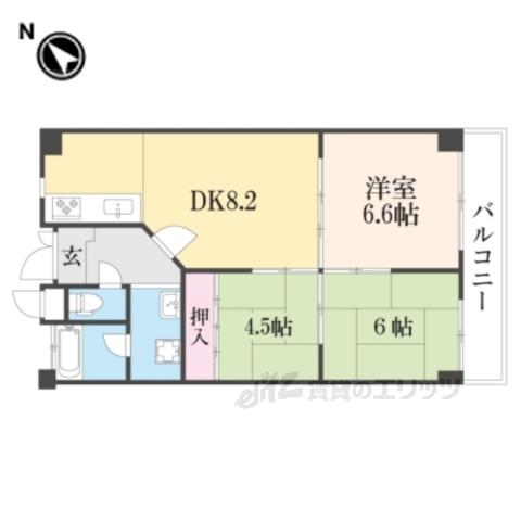 ソシアルハイツ(3LDK/2階)の間取り写真