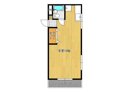 城南レジデンス(ワンルーム/4階)の間取り写真