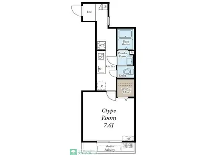 リブリ・小岩(1K/1階)の間取り写真