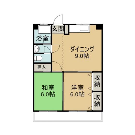 三上ビル(2DK/3階)の間取り写真