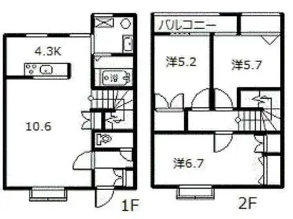 ガーデンコート花の森(3LDK/1階)の間取り写真