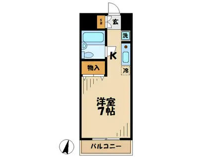 コージィーコート(ワンルーム/4階)の間取り写真