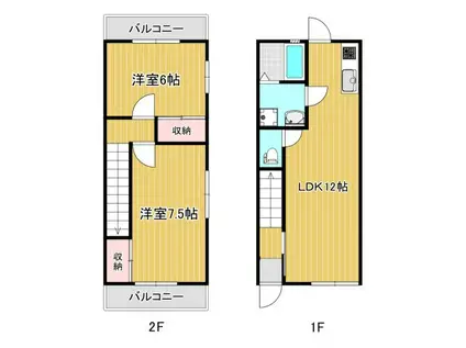アナナメゾン(2LDK/1階)の間取り写真