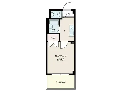 サンノーブルII(1K/3階)の間取り写真