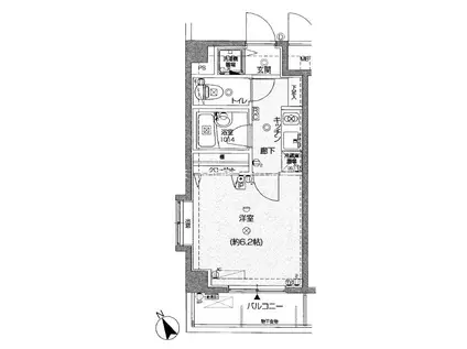 スパシエルクス池袋(1K/2階)の間取り写真