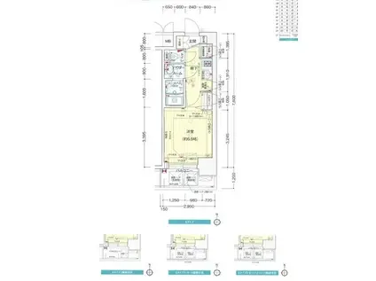 プレサンス心斎橋ブライト(1K/14階)の間取り写真