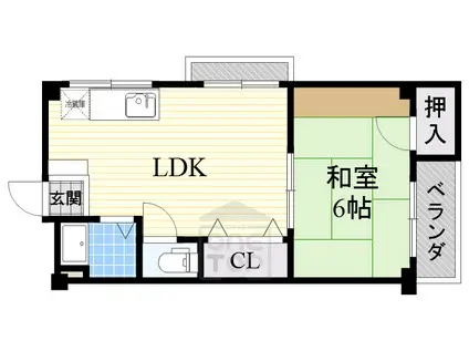 穂積マンション1号館(1LDK/2階)の間取り写真