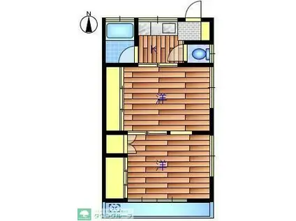 あかね荘(2K/2階)の間取り写真