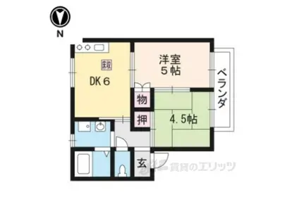 多田ハイツⅡ(2DK/2階)の間取り写真