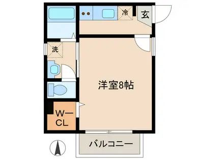 CASA・CIMA(1K/2階)の間取り写真