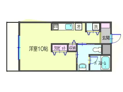 カスティージョ(ワンルーム/2階)の間取り写真