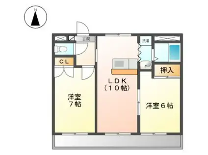PURESHOO(2LDK/2階)の間取り写真