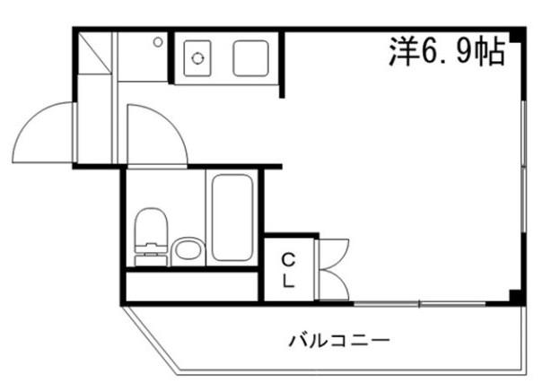エレーヴ新在家(1K/2階)の間取り写真