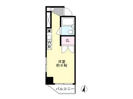 福原ビル(ワンルーム/4階)の間取り写真