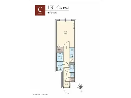 羽田六間堀レジデンス(1K/1階)の間取り写真