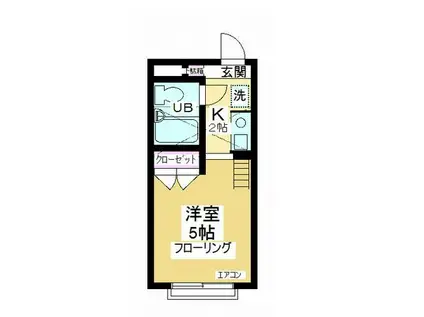 リーベM(1K/1階)の間取り写真