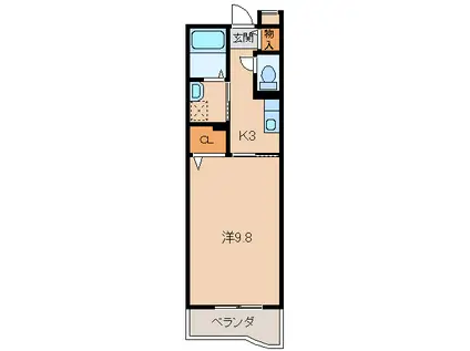 エスプリーク・コヤ(1K/1階)の間取り写真