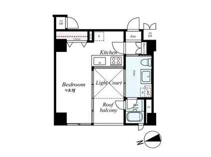 レックス目白プライムシティ(ワンルーム/2階)の間取り写真