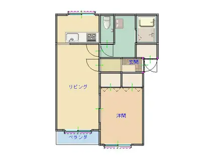ゆ-とぴあ・さいとう(1LDK/2階)の間取り写真