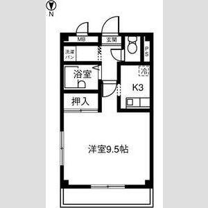 メルシー寿E(1K/3階)の間取り写真