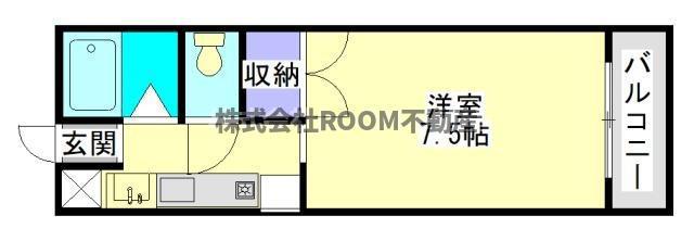 サンライズ都北(1K/4階)の間取り写真