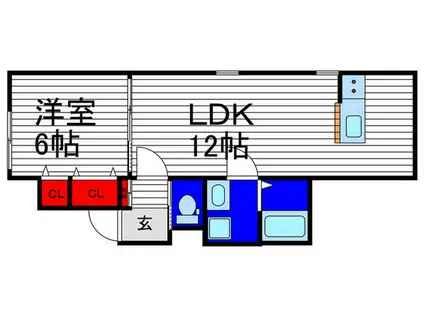 CALM PARK RESIDENCE(1LDK/2階)の間取り写真