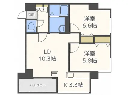 カサトレスベレーザ(2LDK/5階)の間取り写真