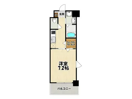 グランフォーレ桜坂ステーションプラザ(1K/6階)の間取り写真