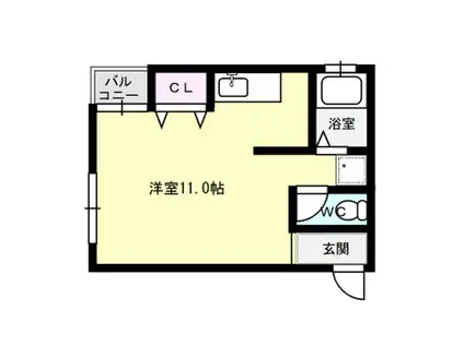 MAH宝(ワンルーム/1階)の間取り写真