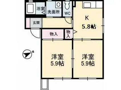 バリュージュ王子A(2K/1階)の間取り写真