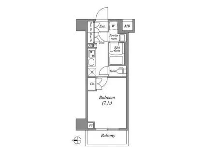 GENOVIA本所吾妻橋SKYGARDEN(1K/6階)の間取り写真