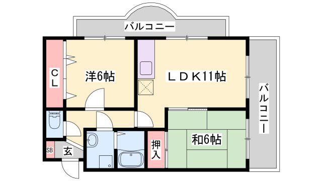 アルコ・ラ・カーサ佃町(2LDK/3階)の間取り写真