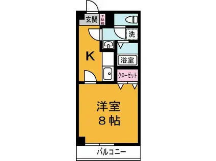 LUCERIA(1K/1階)の間取り写真