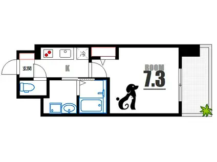 S-RESIDENCE国泰寺町一丁目(1K/5階)の間取り写真