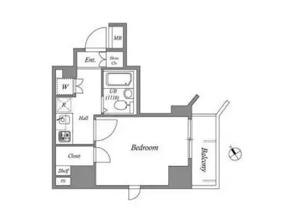 レジデンス横濱関内(1K/5階)の間取り写真