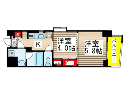 ブラウニー(2K/7階)の間取り写真