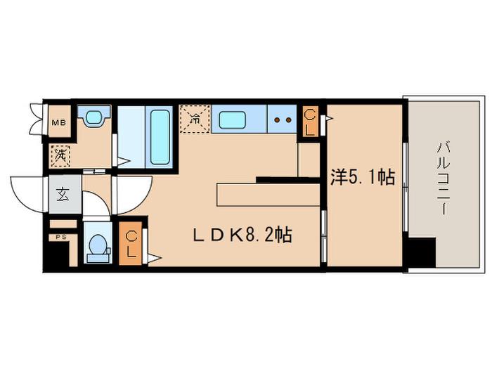 エヌ・クレシア(1LDK/5階)の間取り写真