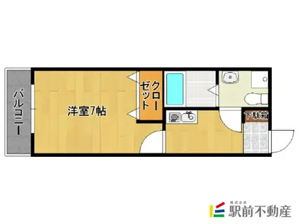 ACTIVE UMEMITSU(1K/3階)の間取り写真