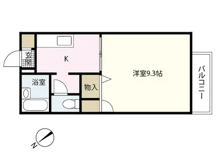 カーサ宇品(1K/2階)の間取り写真