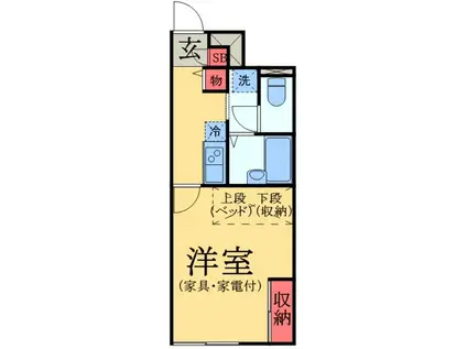 LPフルールII(1K/1階)の間取り写真
